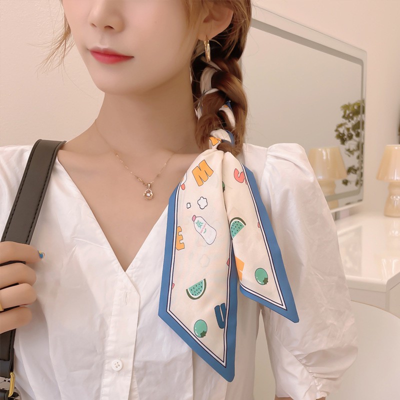Dây lụa cột tóc đa năng phong cách retro độc lạ Hàn Quốc đẹp rẻ 2021 cột tóc nữ rẻ đẹp