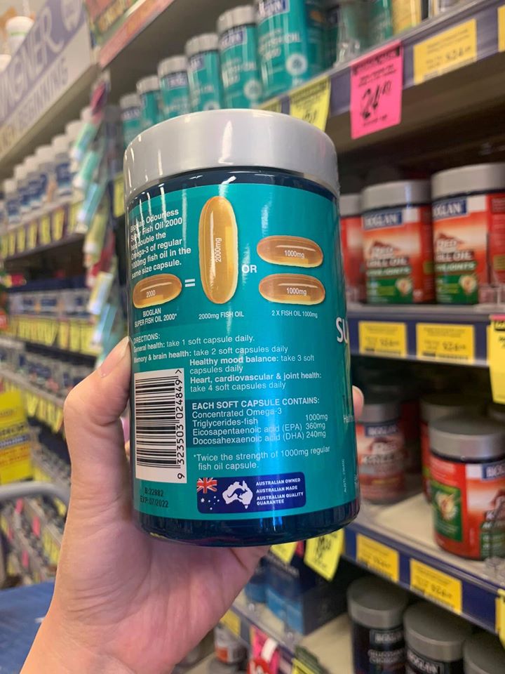 Siêu dầu cá Bioglan Fish Oil 2000mg - 200 viên