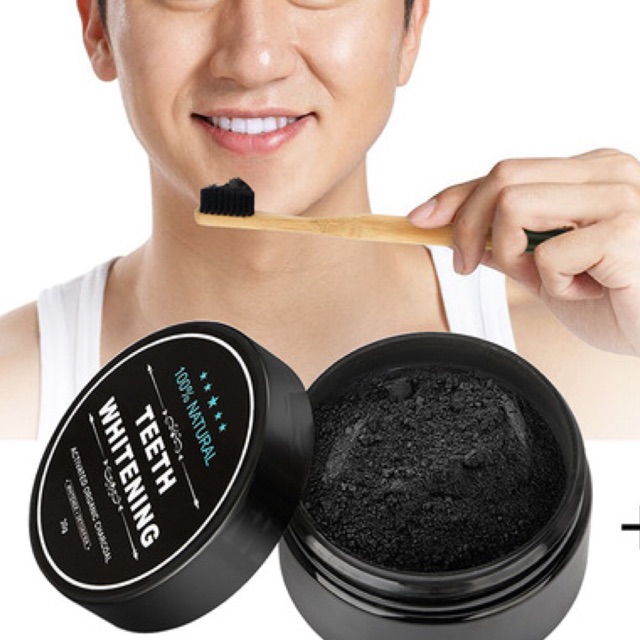 Bột trắng răng than tre hoạt tính 100% natural teeth whitening