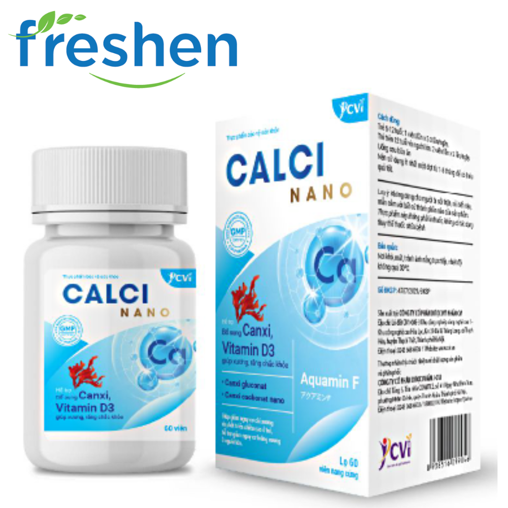 Canci nano - Bổ sung Canxi và Vitamin D3 giúp xương răng chắc khỏe Lọ 60