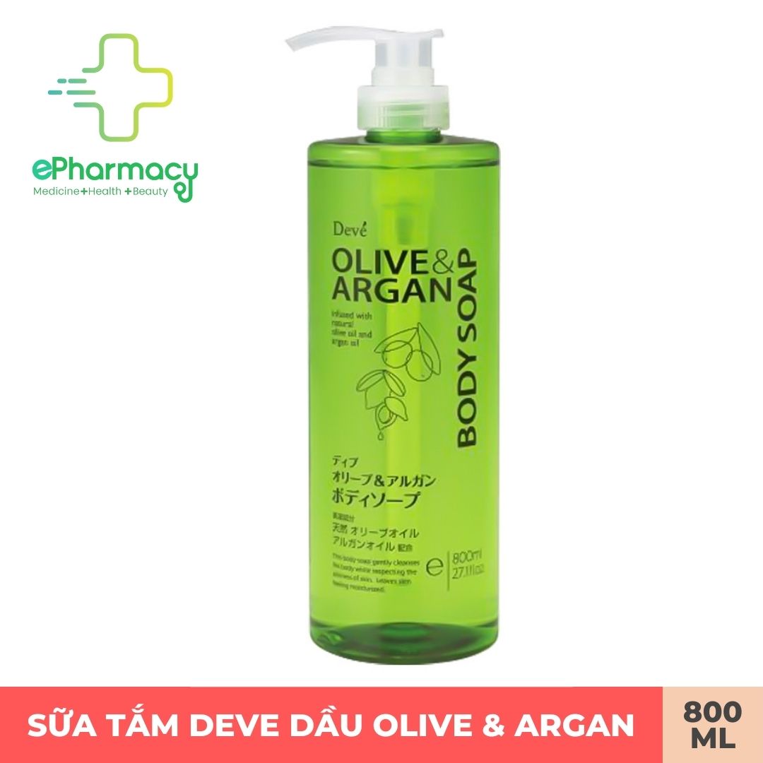 Sữa tắm DEVE chiết xuất dầu Olive và Argan dưỡng ẩm ePharmacy