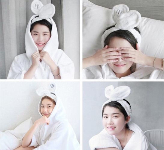 Băng đô cài tóc rửa mặt make up cực xinh (trắng)