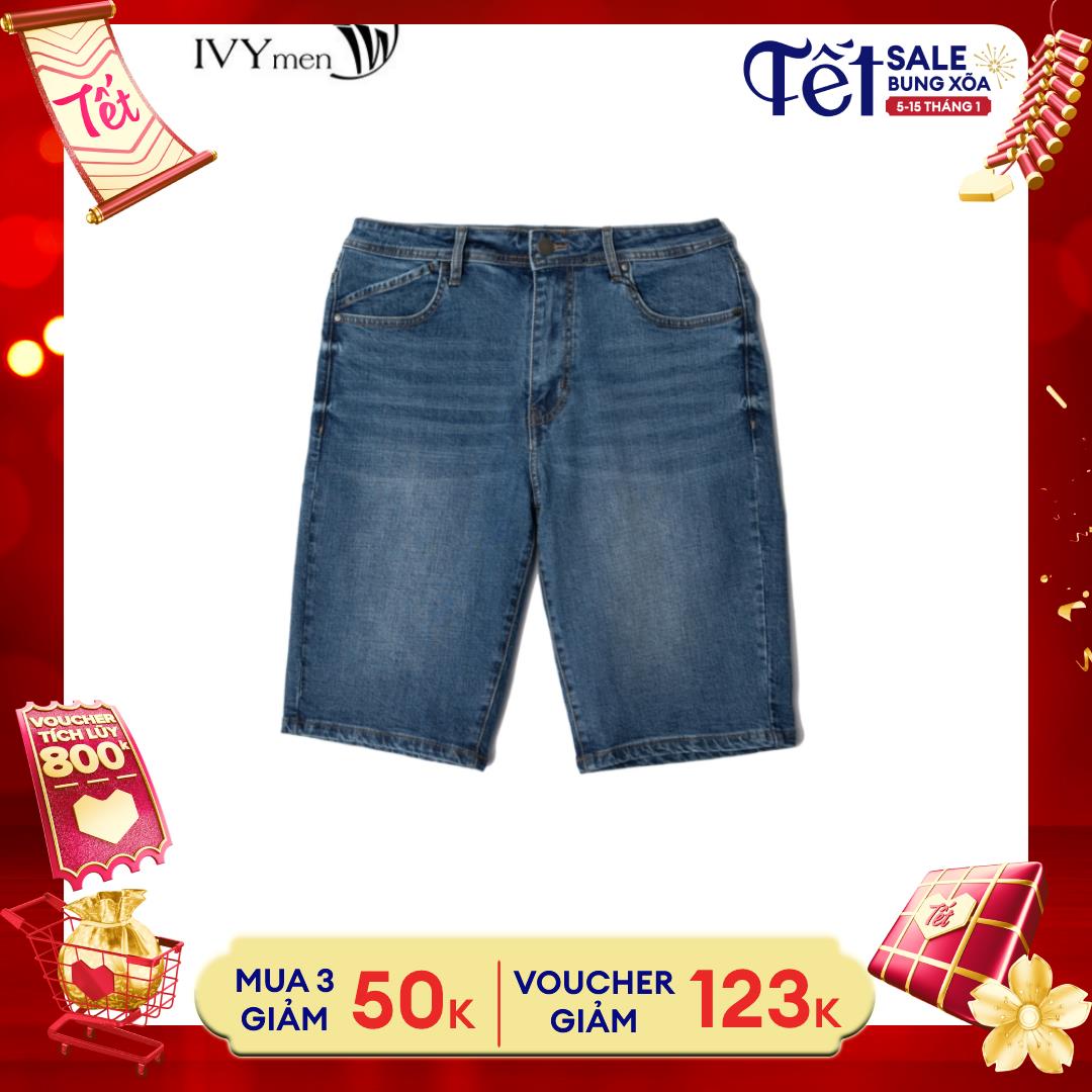 SALE XUYÊN TẾT - MUA 2 GIẢM 30K Quần sooc jeans Nam IVY moda MS 23E3157