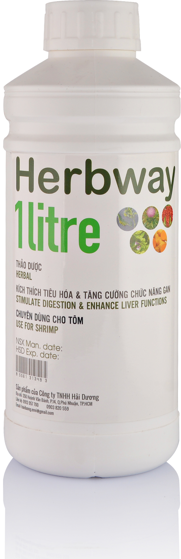 DUNG DỊCH BỔ GAN CHO TÔM CÁ HERBWAY - 2 CHAI 1L