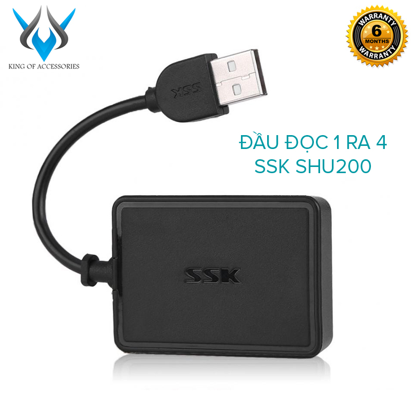 HUB chia USB 1 ra 4 SSK SHU200 chuẩn 2.0 (Màu Random) - Nhất Tín Computer