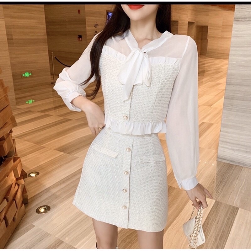 Áo sơ mi tay dài voan phong cách Hàn Quốc( kèm ảnh thật)