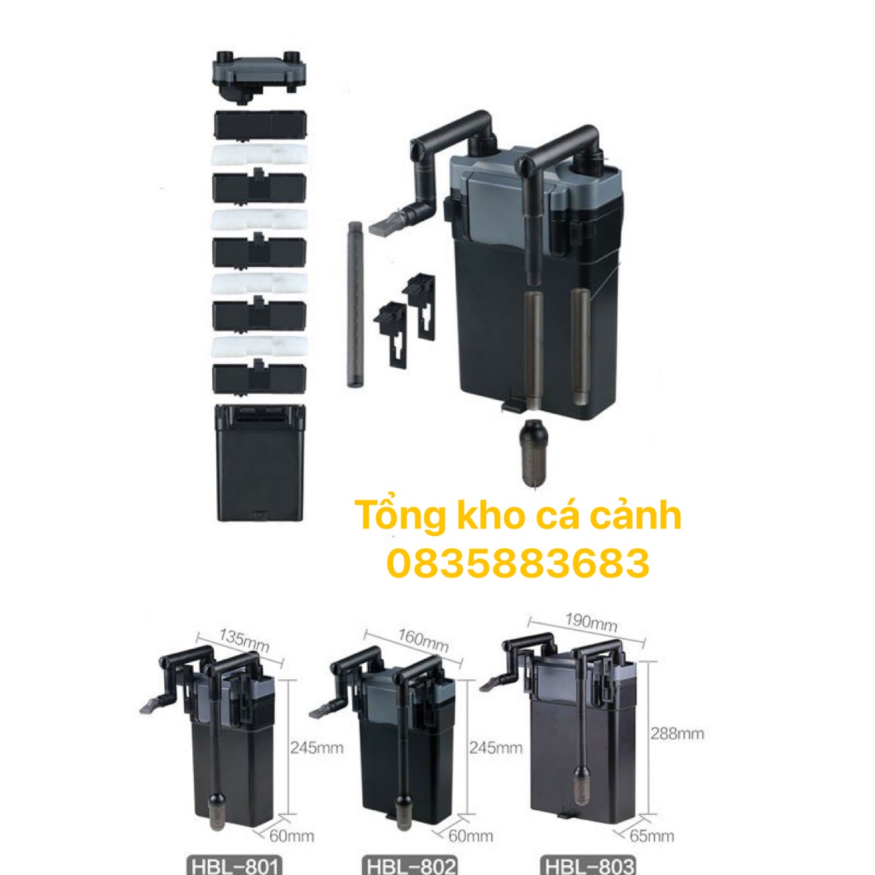 LỌC TREO HBL-803 LỌC THÙNG TREO BỂ CÁ
