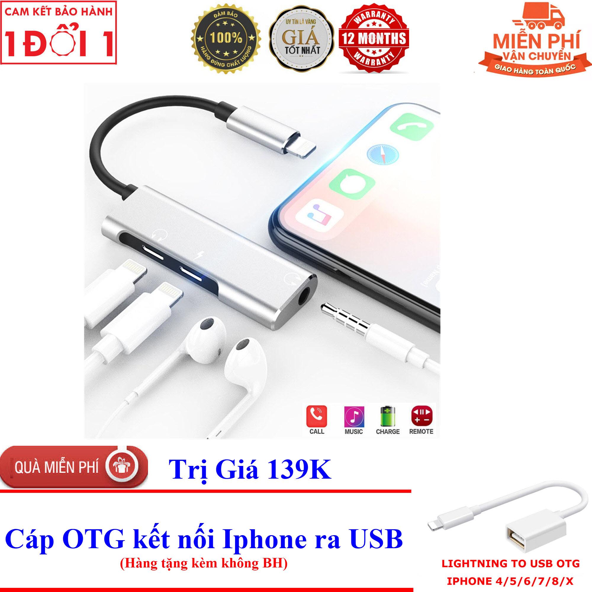 iPhone 7/7 Plus/8/8 Plus/X, 3 in 1 Dual Lightning with 3.5 mm Headphone Jack Audio Adapter Splitter for iPhone 7/7 Plus/8/8 Plus/X, Connector Lightning Cable Suppor iOS 11 System