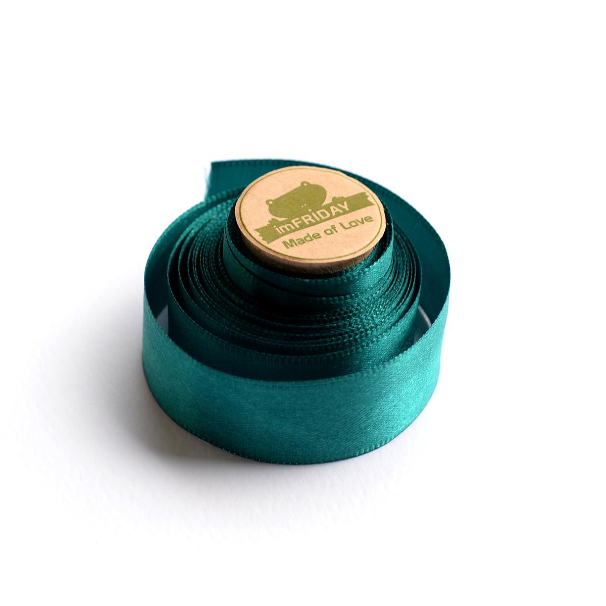 Cuộn 3m ruy băng lụa 2cm xanh