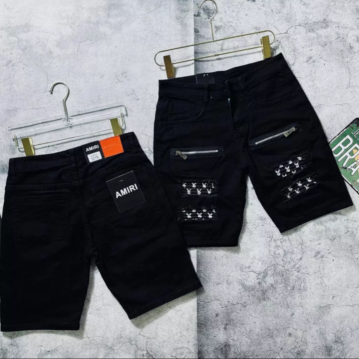 Quần short jean nam cao cấp mẫu rách sướt VÁ thời trang phong cách hàng chuẩn shop