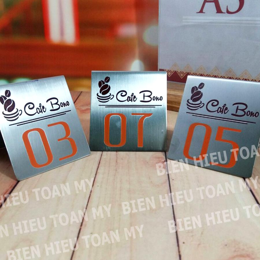 Combo 5 biển số bàn INOX khắc theo yêu cầu