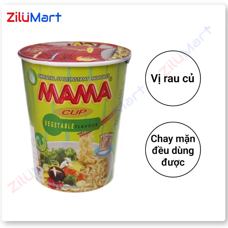 Mì ly chay Mama rau củ (combo 3 ly) loại 60g