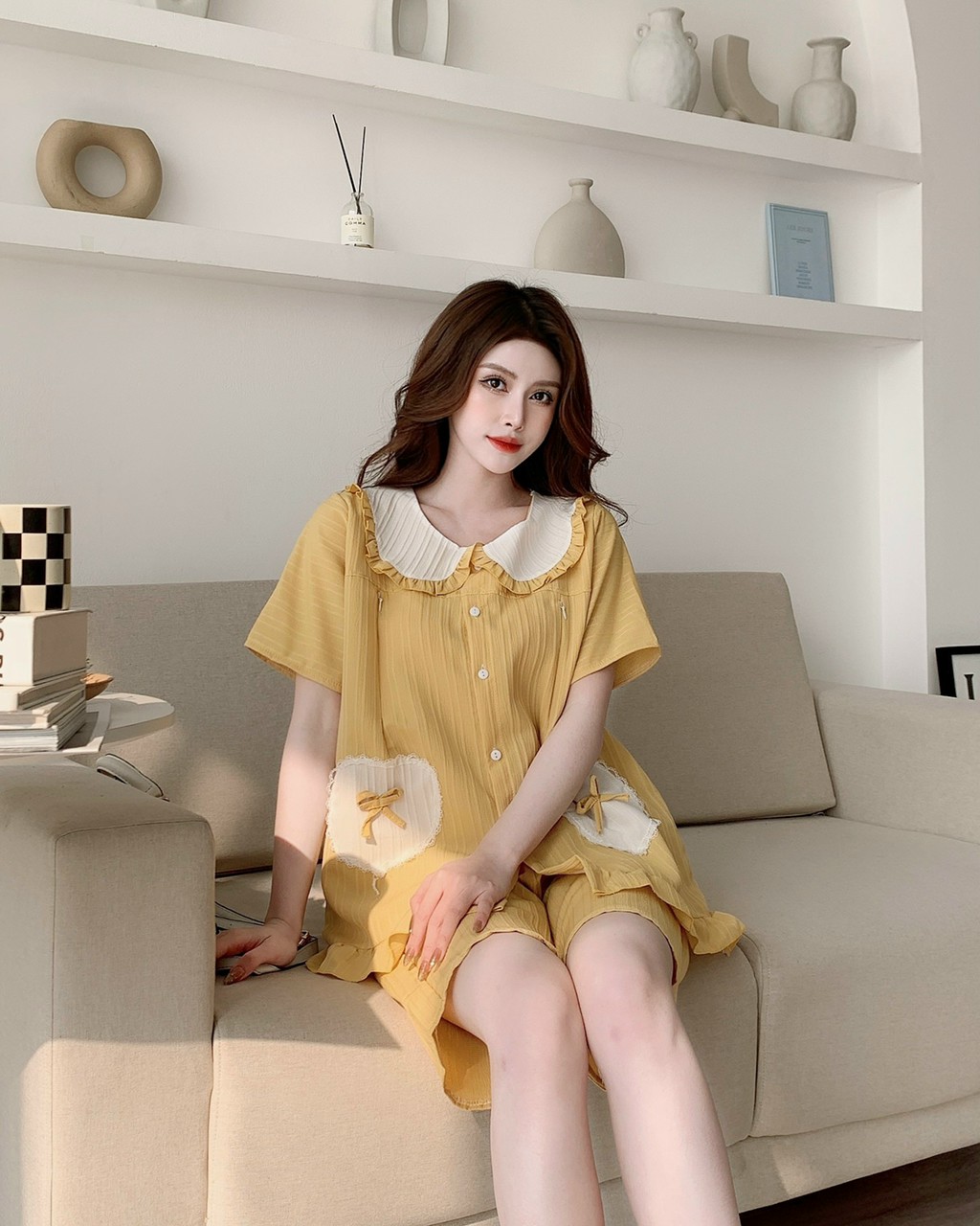 Đồ Bộ bầu - sau sinh -( Lửng Bèo Tay-Quần ) cho con bú - chất liệu mềm - mịn - mát