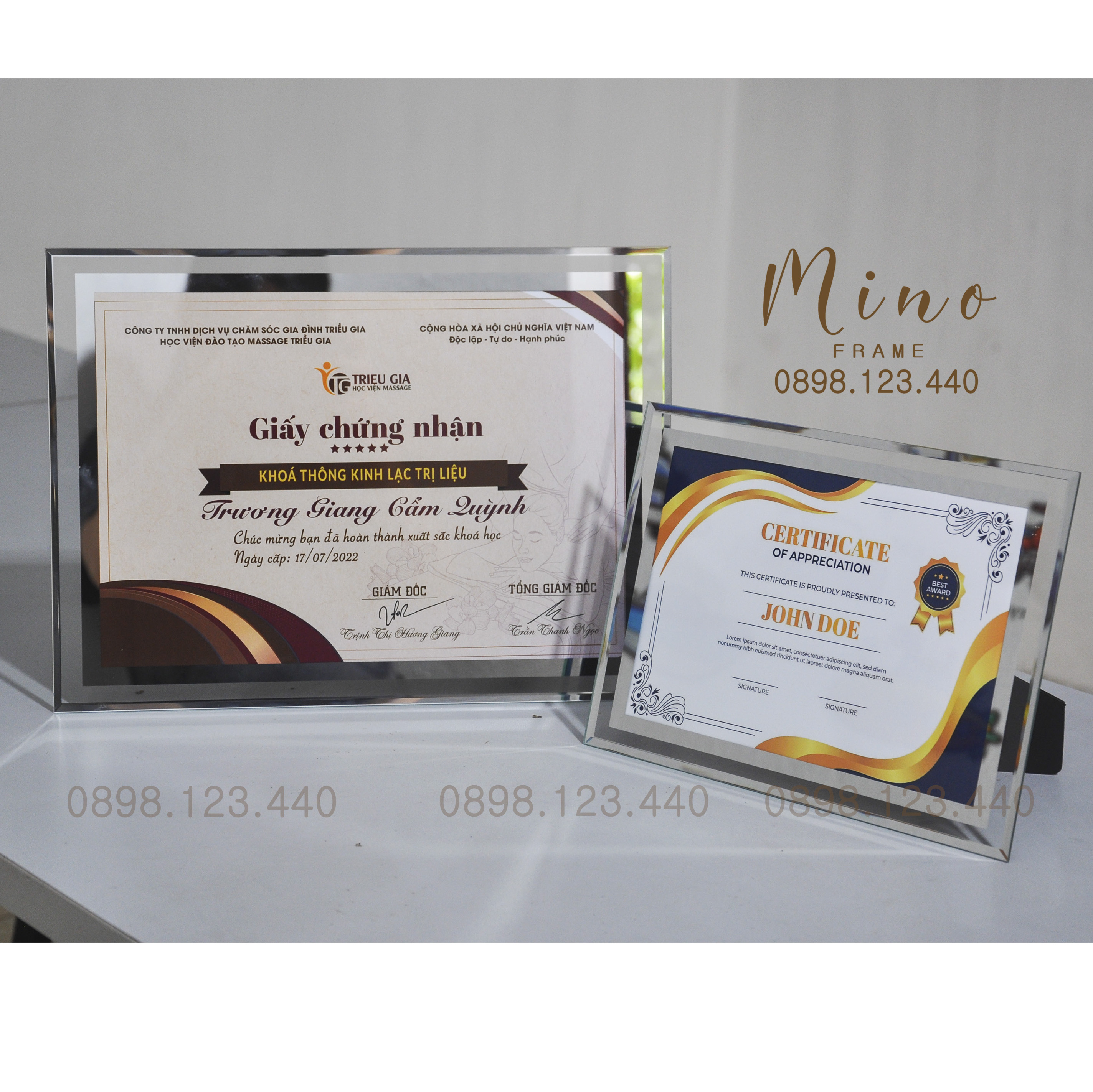 Khung Ảnh Bằng Khen A5, A4, 10inch Mino Frame