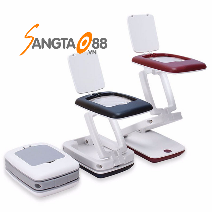 Kính lúp 3X mini để bàn dạng gập tiện dụng K7021 ( Tích hợp đèn LED đọc sách )
