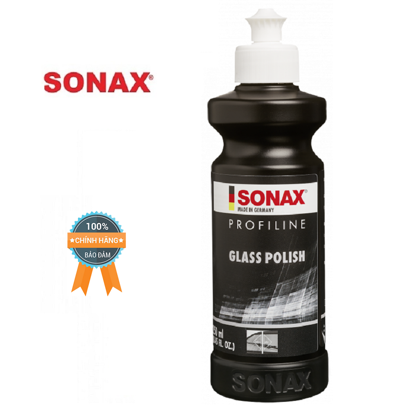 Dung Dịch Đánh Bóng Kính Ô Tô SONAX Glass Polish 273141 250ml giúp đánh bóng xóa xước làm sạch và trong gương kính xe ô tô