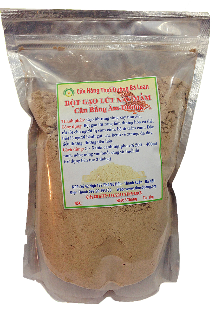 Bột gạo lứt giảm cân 1Kg thực dưỡng Bà Loan, gạo lứt nảy mầm xay, rang đều tay tạo mùi thơm ngon ZJNMART