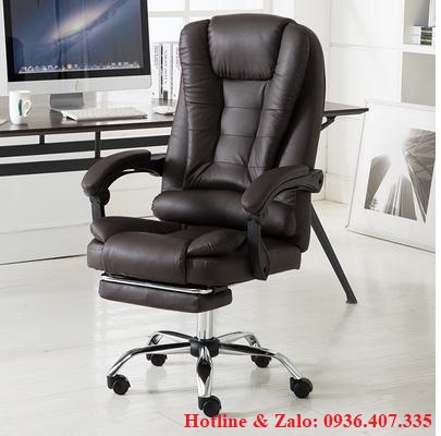 [Mẫu mới ] Ghế Da Có Để Chân Kèm Massage Lưng 5 điểm - Ghế Giám Đốc Bọc Da - Ghế Văn Phòng Có Để Chân Thư Giãn Mới Nhất