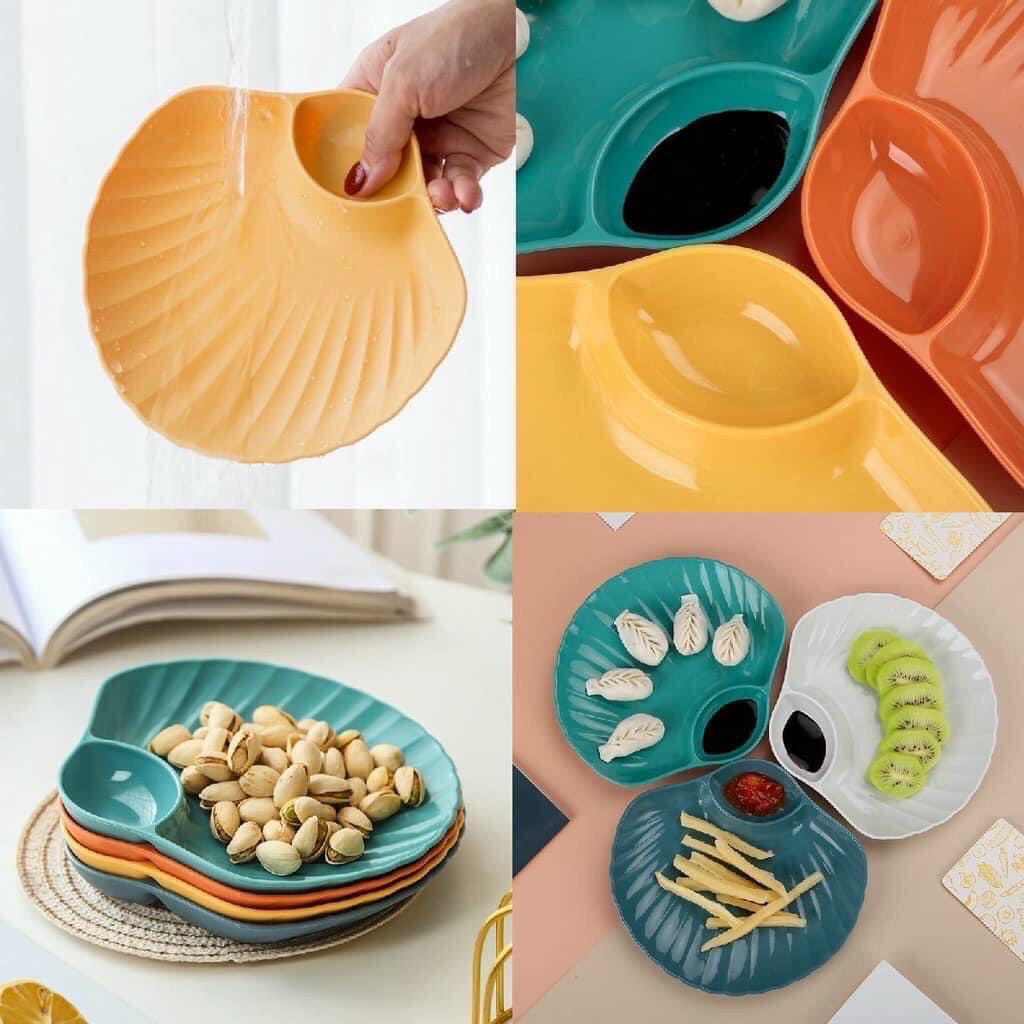 Dĩa hình vỏ sò có ngăn gia vị