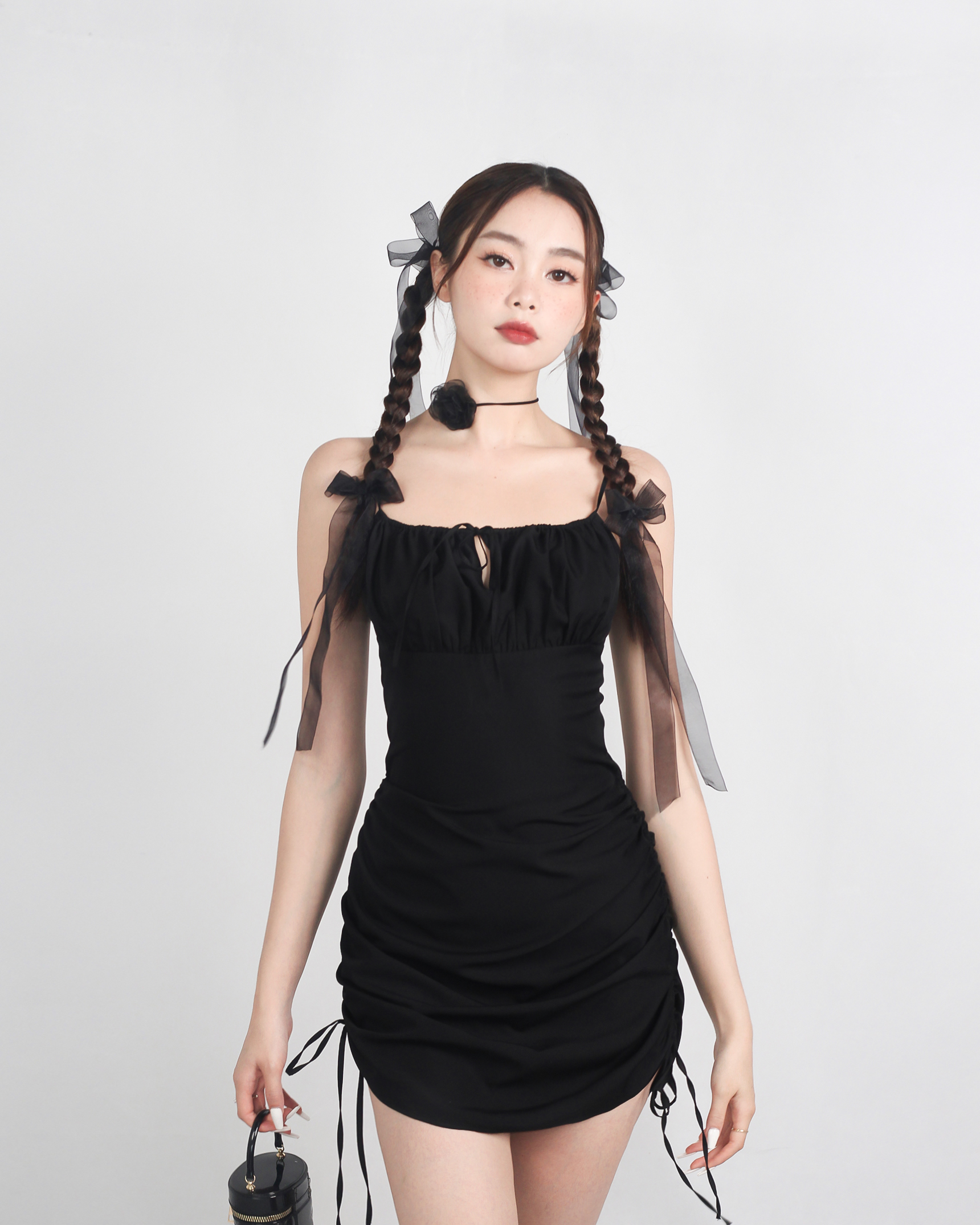 DALLA Đầm dây ôm rút hai bên (D25)