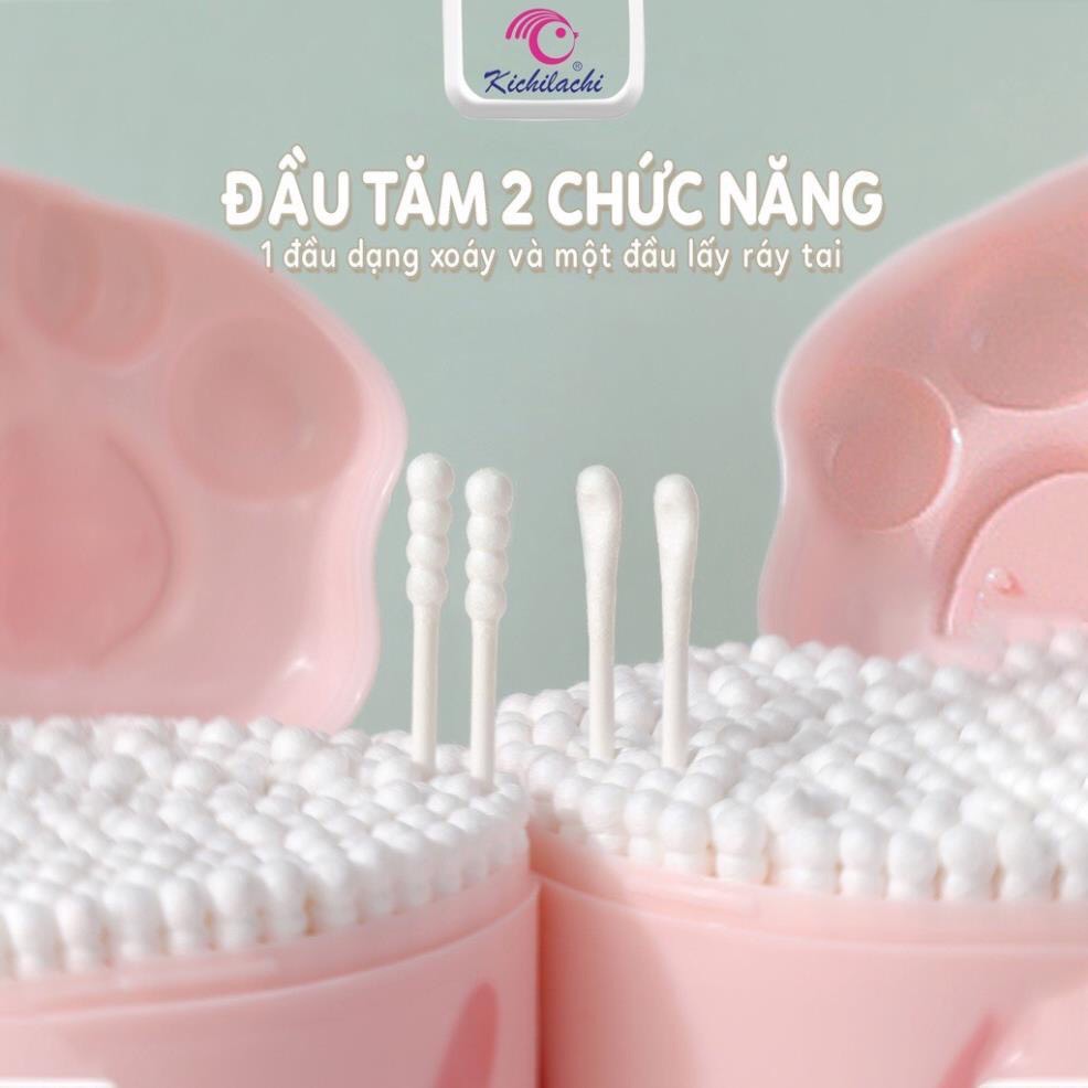Tăm bông sơ sinh Kichi thân giấy 200 que