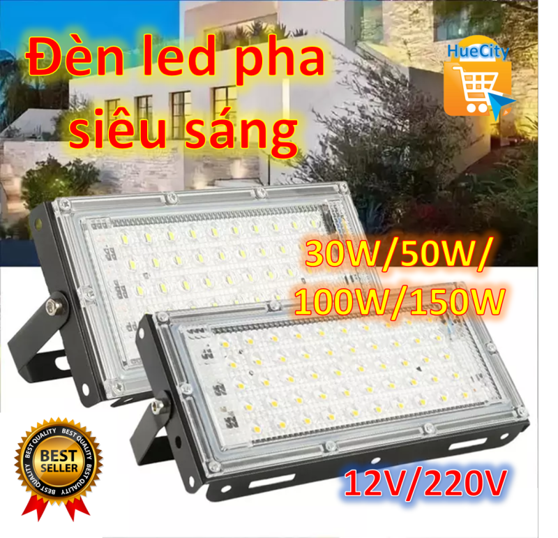 (SIÊU RẺ) Đèn led pha siêu sáng chống nước 30W/50W/100W dùng điện 12V/220V...