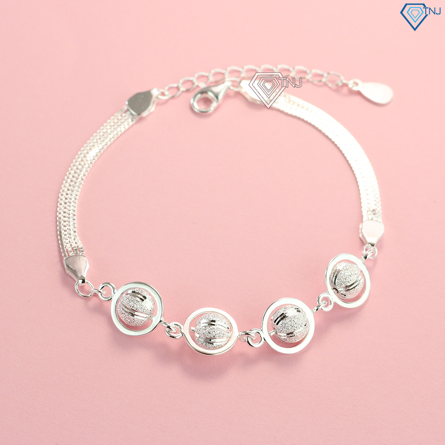 Lắc tay nữ bạc thật cao cấp hình bi bạc LTN0175 - Trang Sức TNJ