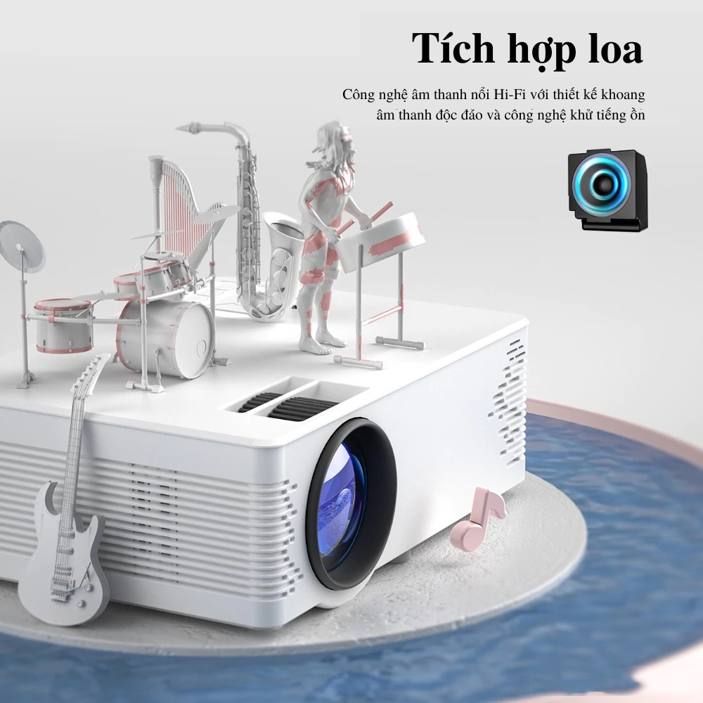 máy chiếu android, kết nối điện thoại với máy chiếu, máy chiếu mini android, máy chiếu android giá rẻ, Máy Chiếu Mini KAW-550 Hệ Điều Hành Android, Kết nối Điện thoại   Full HD 1080 - Bảo Hành 12 Tháng
