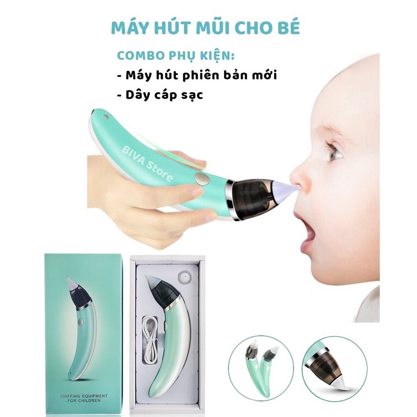 Máy hút mũi cho bé sơ sinh Dụng Cụ Vệ Sinh Mũi Cho Bé Little Bee Tặng thêmđầu hút Silicon Lực hút mạnh mẽ không gây đau không làm bé khóc an toàn cho bé yêu