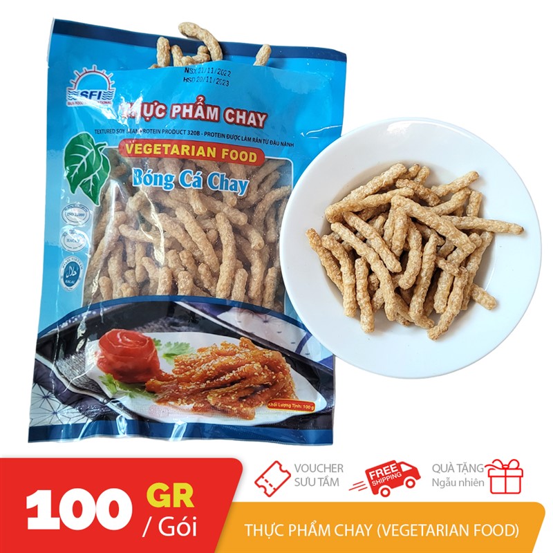 Túi 100gr Bong bóng cá chay thực phẩm chay từ đậu nành