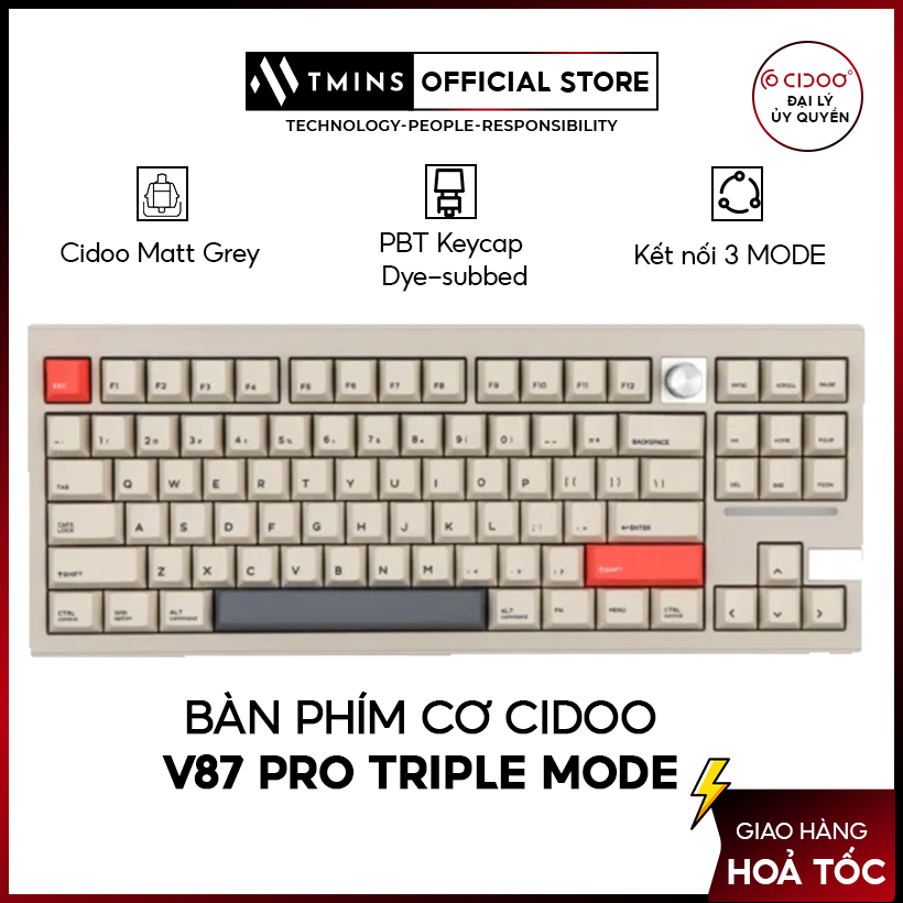 Cidoo v87 pro triple mode mechanical keyboard