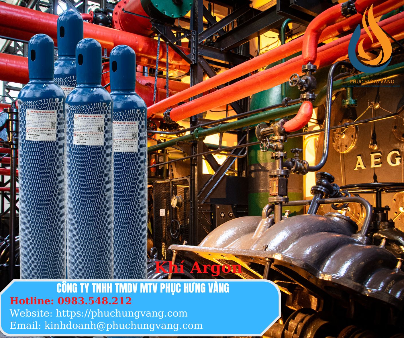 Bình khí Argon 14 LÍT - Gồm Bình Đã Bơm Đầy Khí