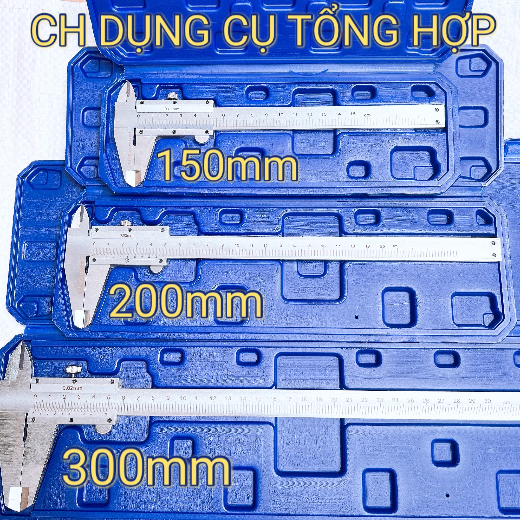 Thước cặp cơ 0.02mm 150mm/200mm/300mm Đài Loan SolarWind (Thước kẹp cơ)