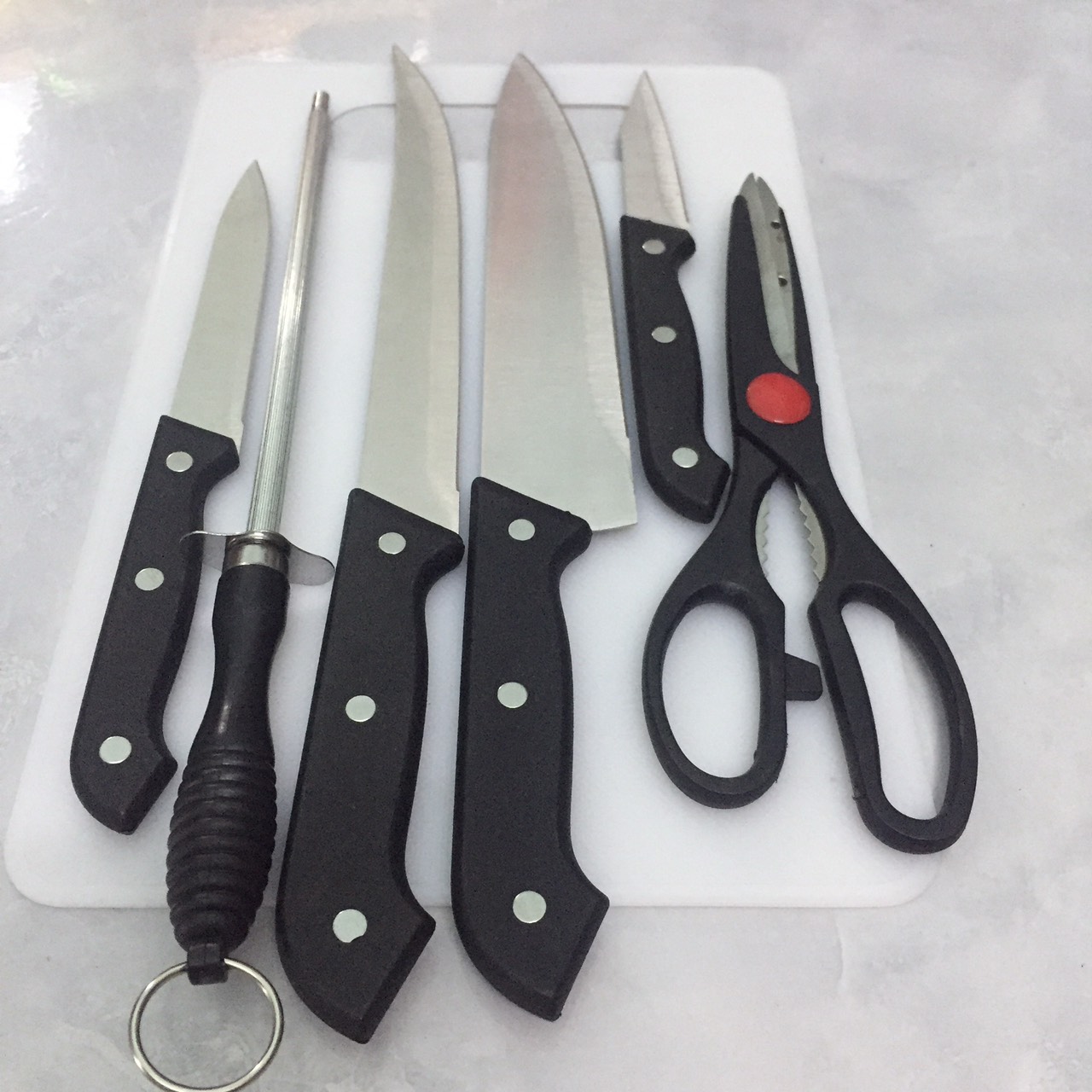 Bô dao 7 món làm bếp đa năng siêu bén cho mọi gian bếp thêm tiện lợi/Bộ dao nhà bếp rất bén- bền