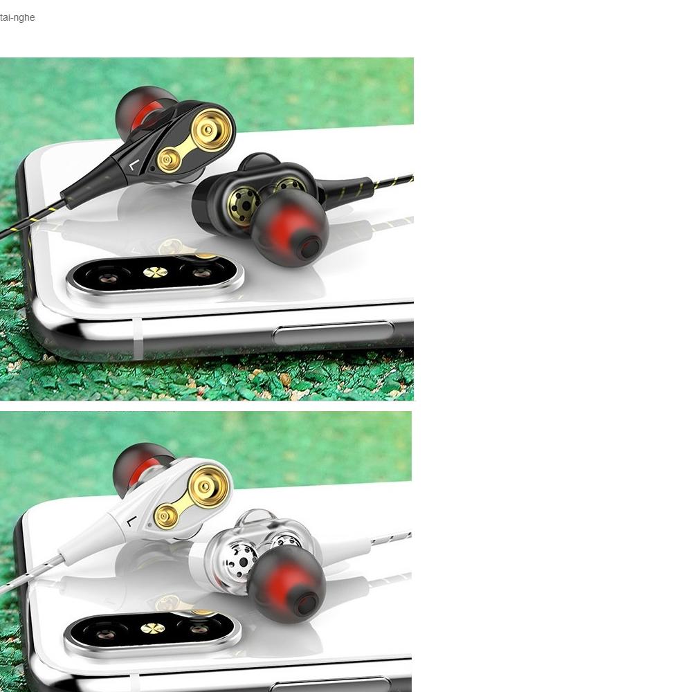 XẢ KHO-Tai nghe HiFi lõi kép 4 sợ cuốn.4 loa mini.bass siêu trầm-Tai nghe dùng cho điện thoại xiaomisamsungopponokiasonyiphone