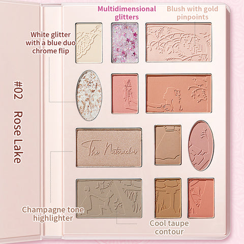 ZEESEA Bảng Phấn Mắt 12 Ô Nutcracker Candy Cruise Makeup Palette Rose Lake