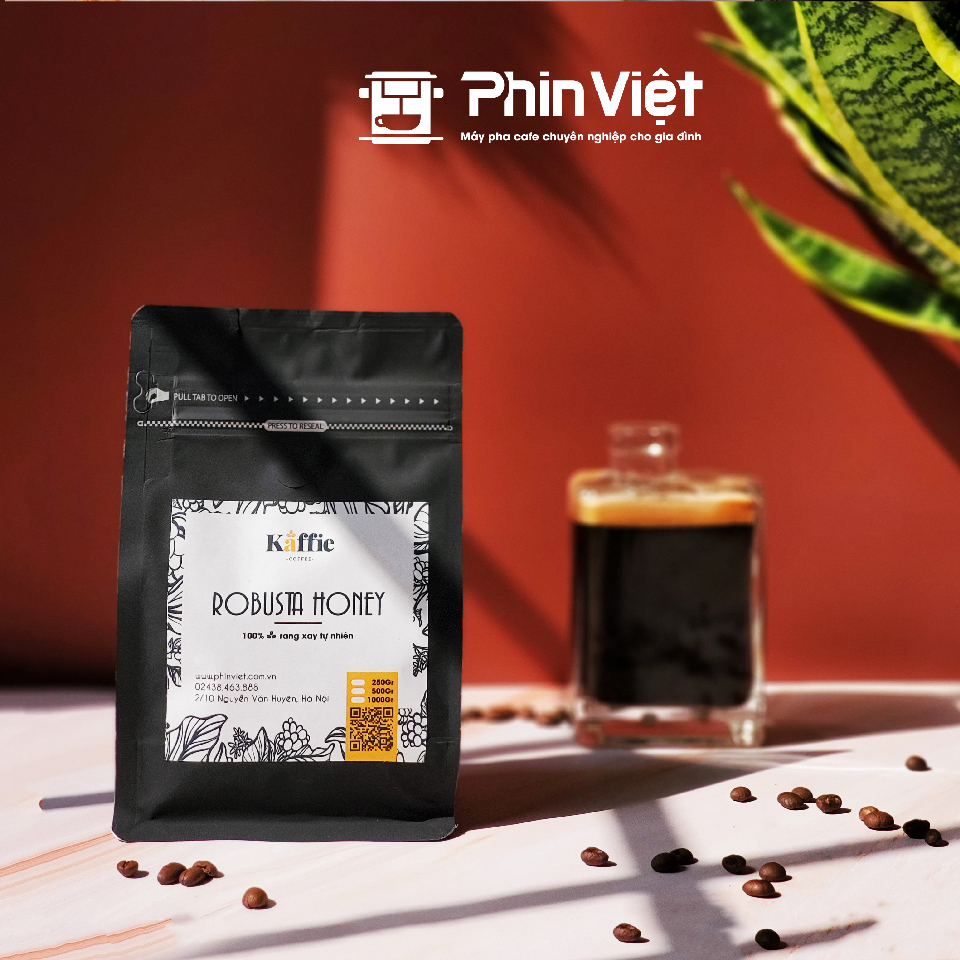 Cà phê hạt Kaffie Robusta Honey - Cà phê nguyên chất rang mộc