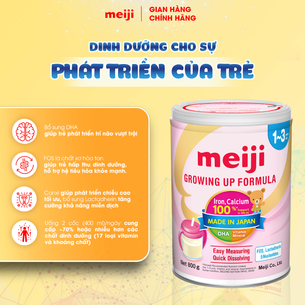 Sữa bột Meiji 1-3 GROWING UP FORMULA 800g
