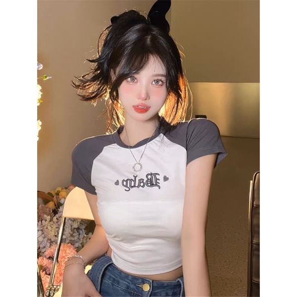 ÁO CROPTOP PHỐI TAY THÊU BABY 1BB