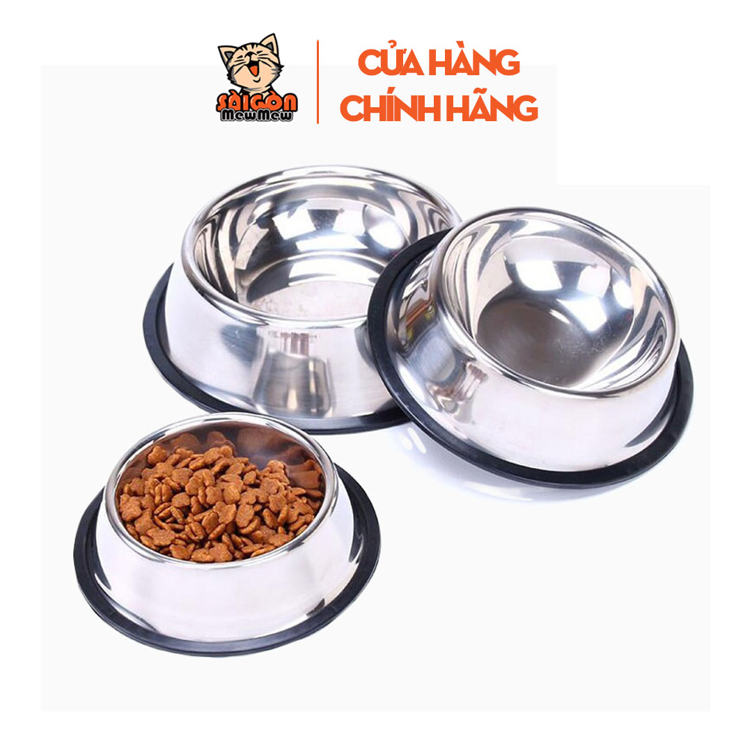 Bát Ăn Inox Cho Thú Cưng – Đế Cao Su Chống Trượt, Sạch Sẽ, Dùng Lâu