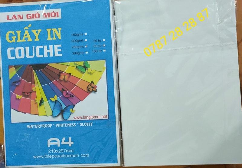 [HCM]Giấy Couche 250gms A4-Xấp 50 tờ