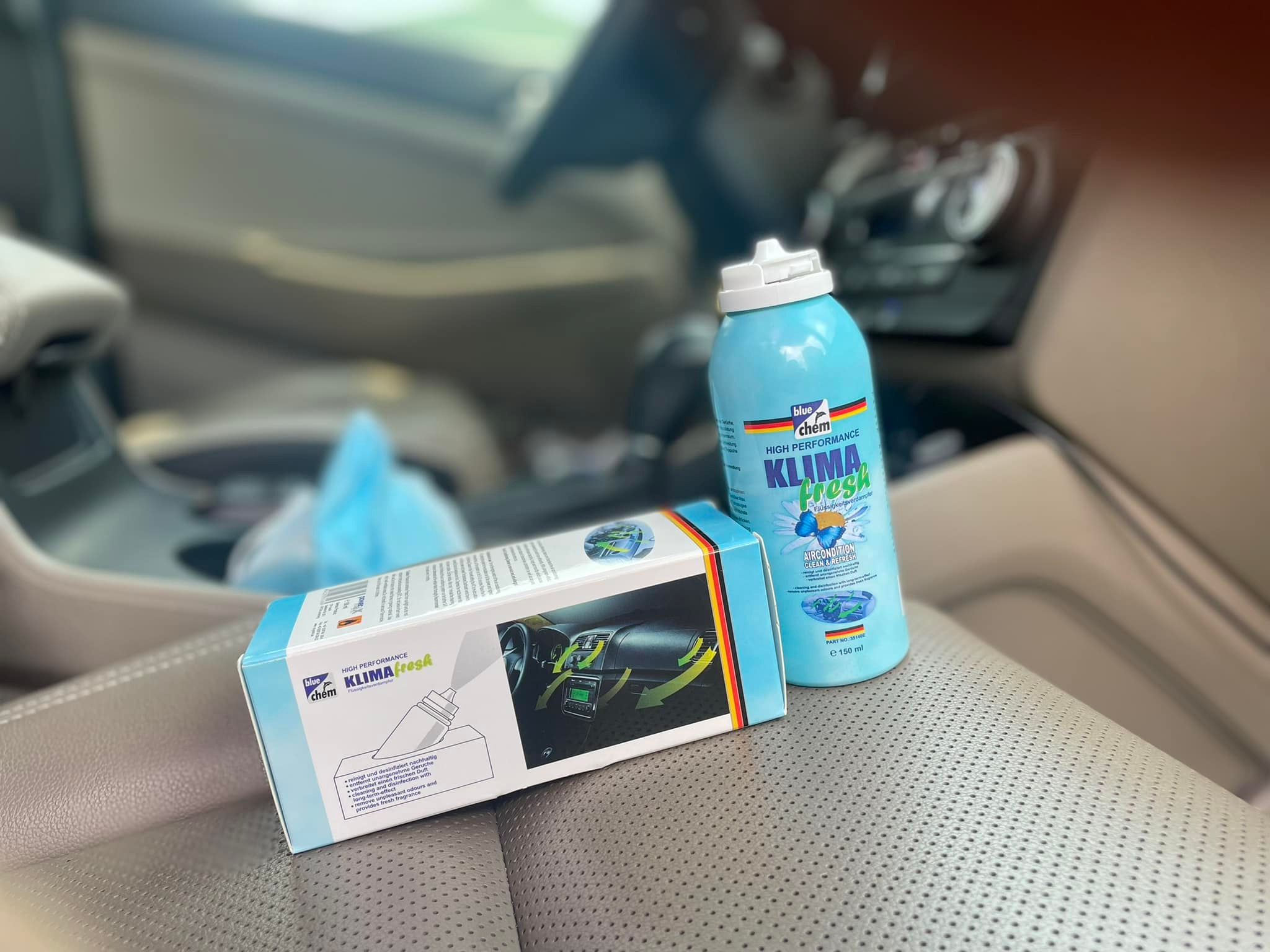 Khí dung bluechem Khử mùi hệ thống điều hòa, khoang nội thất Ô tô (Klima Fresh)