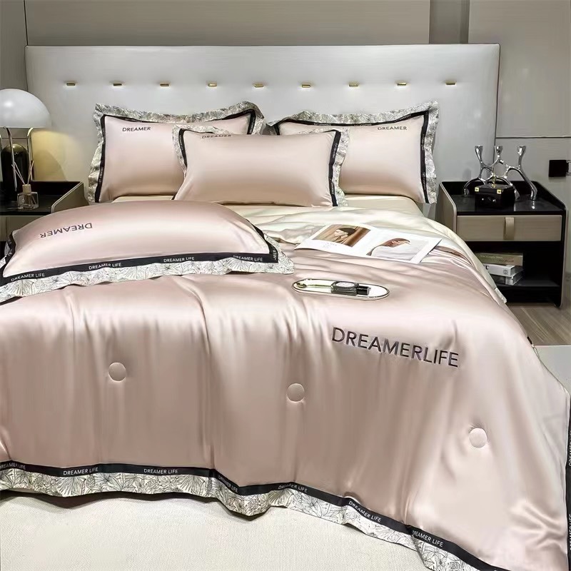(❤GIÁ CỰC RẺ ) Set Chăn Ga Gối Phi Lụa DREAMERLIVE Mix Màu Ga Cao Cấp 4 Món