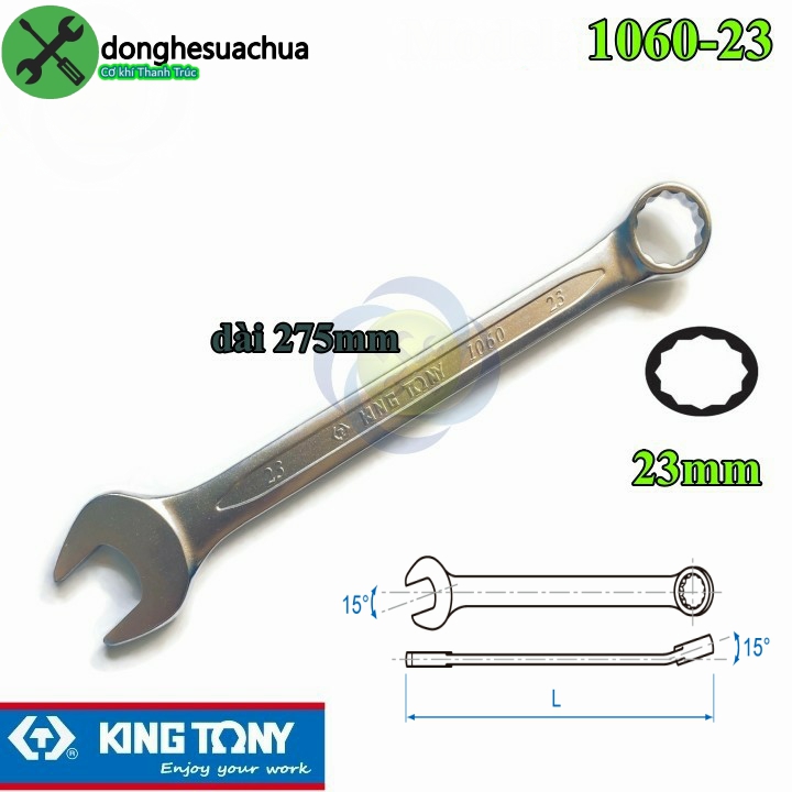 Cờ lê vòng miệng 23mm kingtony 1060-23 dài 275mm