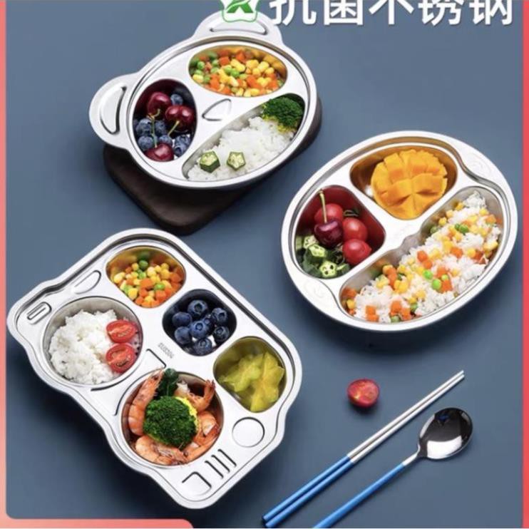 Khay cơm,khay ăn dặm cho các bé inox 304 cao cấp