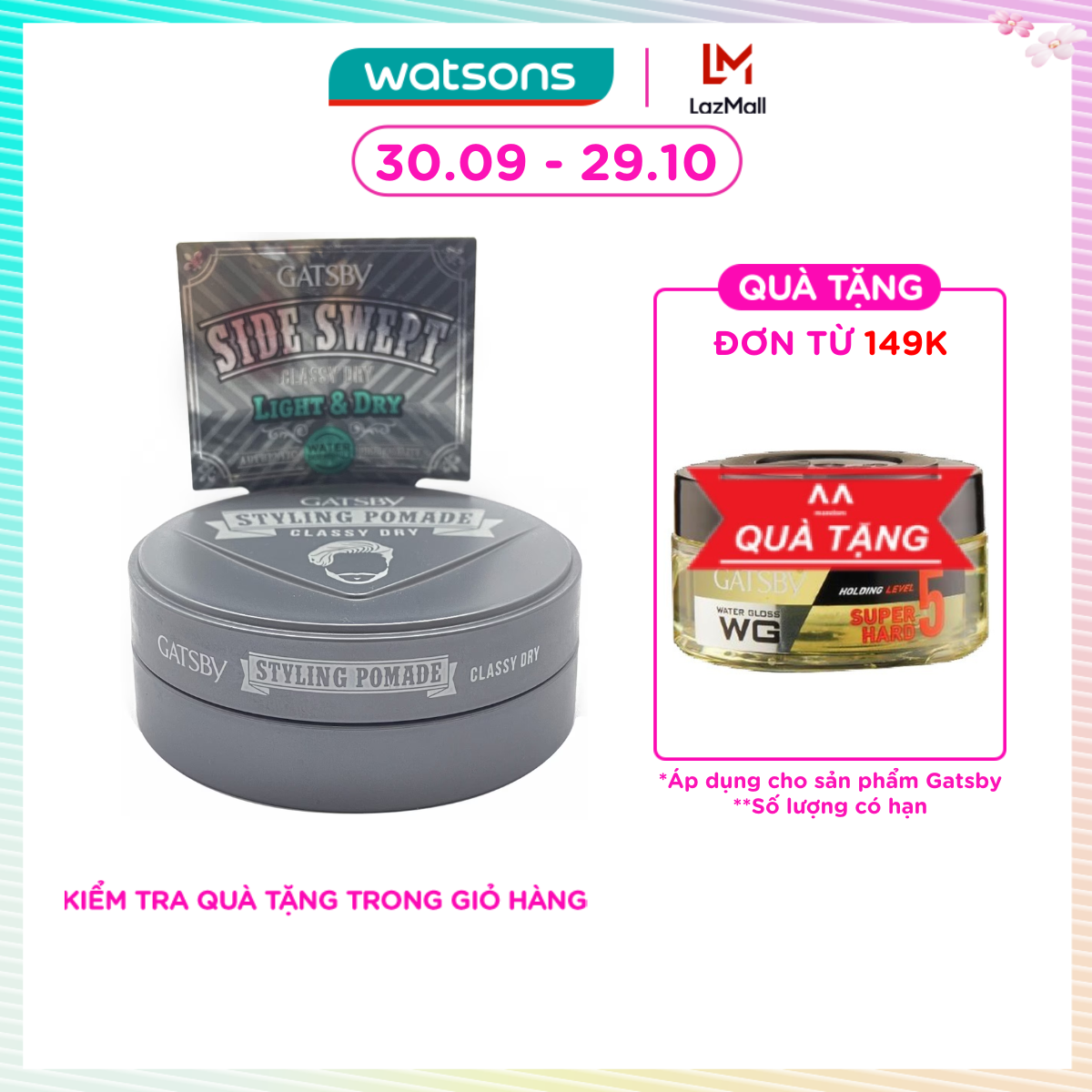 Wax Vuốt Tóc Gatsby Pomade Classy Dry 75g