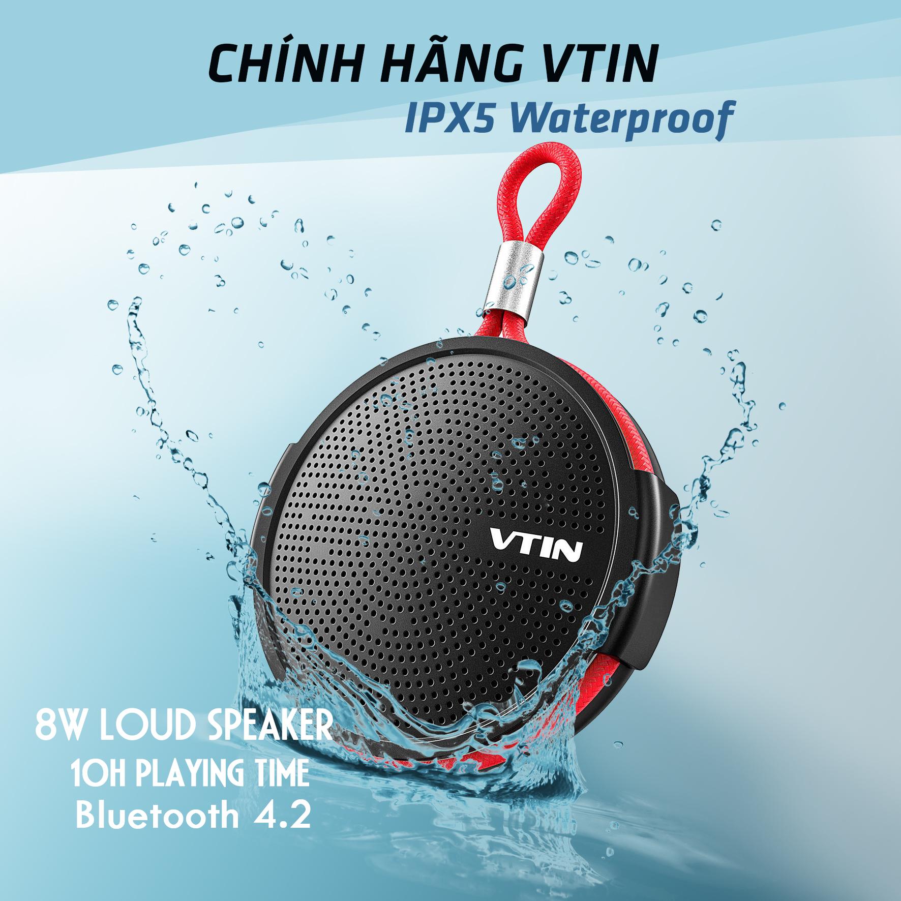 Loa Chống Nước Không Dây Di Động Vtin Q1 Bluetooth Cho Phòng tắm, Bãi biển, Ngoài trời - Hãng Phân Phối Chính Thức
