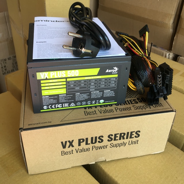 NGUỒN AEROCOOL VX PLUS 500W CÔNG SUẤT THỰC