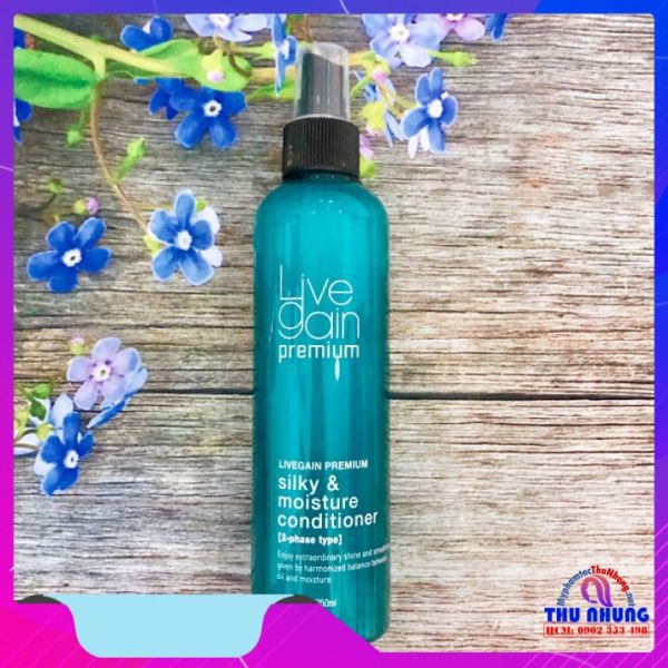 [HCM]Xịt dưỡng tóc (xả khô) siêu mượt Livegain Premium Silky & Moisture Conditioner 250ml