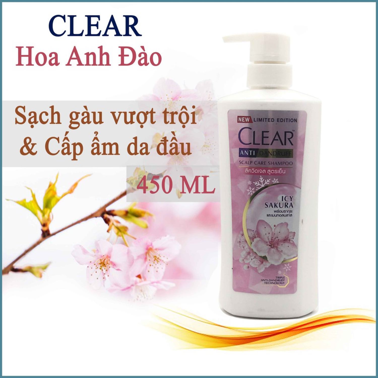[Thái Lan] Dầu Gội Clear Men/ Bạc Hà & Hoa Anh Đào